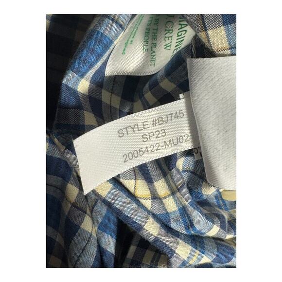 J. Crew Men’s Medium Slim Secret Wash Cotton Poplin Shirt Blue Plaid NWOT - Picture 8 of 8